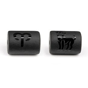 Onyx Aries zodiac sign, natural stone bracelet pendant, 10 mm 1 piece, life force stone