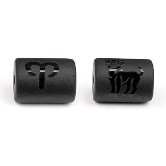Onyx Aries zodiac sign, natural stone bracelet pendant, 10 mm 1 piece, life force stone