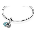 Sterling silver 925 White Stork and Shining Star, 2in1 pendant for bracelet family