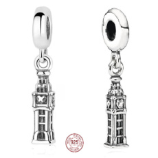 Sterling silver 925 London Big Ben smaller, travel bracelet pendant