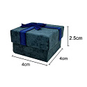 Gift box with jewelry sponge and dark blue ribbon 4 x 4 x 2.5 cm 1 piece