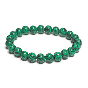 Malachite bracelet elastic, ball 8 mm / 16 - 17 cm, synthetic wishing stone Malachite bracelet elastic, ball 8 mm / 16 - 17 cm, synthetic wishing stone