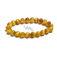 Tiger's eye gold bracelet elastic natural stone, ball 8 mm / 16-17 cm, stone of the sun and earth, brings luck and wealth Tiger's eye gold bracelet elastic natural stone, ball 8 mm / 16-17 cm, stone of the sun and earth, brings luck and wealth