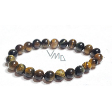 Tiger eye multi dark bracelet elastic natural stone, ball 8 mm / 16-17 cm, stone of the sun and earth, brings luck and wealth Tiger eye multi dark bracelet elastic natural stone, ball 8 mm / 16-17 cm, stone of the sun and earth, brings luck and wealth