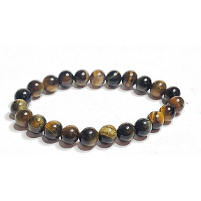 Tiger eye multi dark bracelet elastic natural stone, ball 8 mm / 16-17 cm, stone of the sun and earth, brings luck and wealth Tiger eye multi dark bracelet elastic natural stone, ball 8 mm / 16-17 cm, stone of the sun and earth, brings luck and wealth