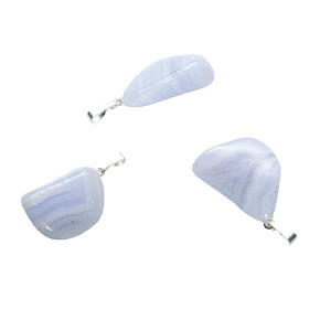 Chalcedony Trommel pendant natural stone, 2,2 - 3 cm, 1 piece, stone of love and joy