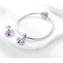 Sterling Silver 925 Luminous - Zodiac Sign Gemini, Bracelet Pendant