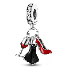Sterling silver 925 Chic style - glass, dress, boat 3in1, bracelet pendant, interests