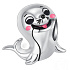 Charm Sterling silver 925 Sea lion, bead on bracelet animal