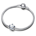 Charm Sterling silver 925 Sparkling stars bead on bracelet universe