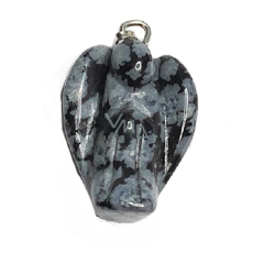 Obsidian flake Angel guardian pendant natural stone 1,7 cm 1 piece, rescue stone Obsidian flake Angel guardian pendant natural stone 1,7 cm 1 piece, rescue stone