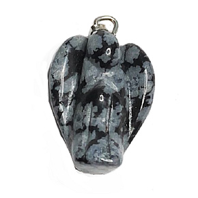 Obsidian flake Angel guardian pendant natural stone 1,7 cm 1 piece, rescue stone