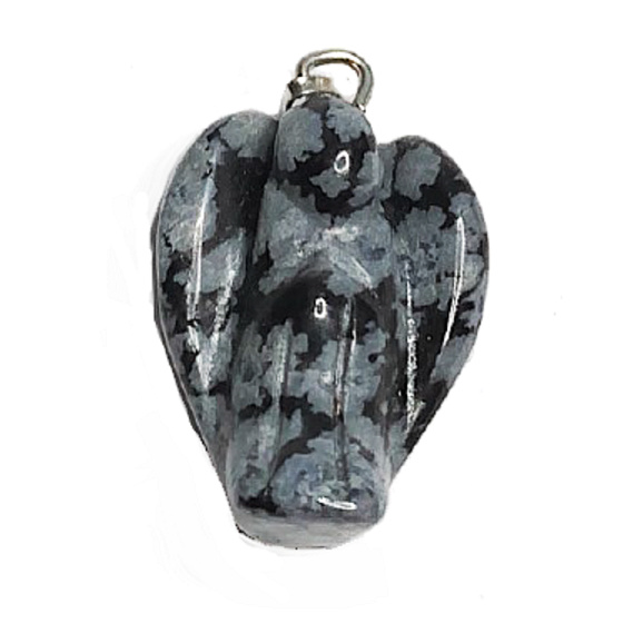 Obsidian flake Angel guardian pendant natural stone 1,7 cm 1 piece, rescue stone