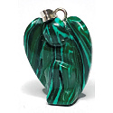 Malachite Angel guardian pendant hand cut 1,7 cm 1 piece, stone of fulfilled wishes