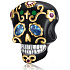 Charm Sterling Silver 925 Skull Black and Gold Cross, Bead for Bracelet Halloween