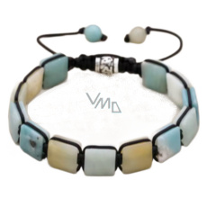 Amazonit náramek pletený přírodní kámen, rozměr 10 x 10 x 5 mm / 18,5 cm, posuvné zapínání, kámen naděje Amazonit náramek pletený přírodní kámen, rozměr 10 x 10 x 5 mm / 18,5 cm, posuvné zapínání, kámen naděje