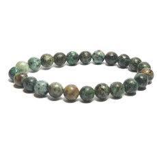Jasper African imitation Turquoise, bracelet elastic natural stone, ball 8 mm / 16 - 17 cm