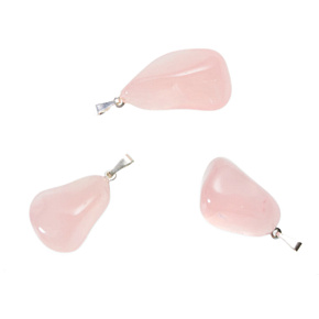 Rose quartz pendant natural stone, 2,2-3 cm, 1 piece, love stone