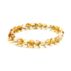 Citrine bracelet elastic natural stone, ball 6 mm / 16 - 17 cm, AA quality, stone of abundance, success