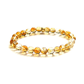 Citrine bracelet elastic natural stone, ball 6 mm / 16 - 17 cm, AA quality, stone of abundance, success