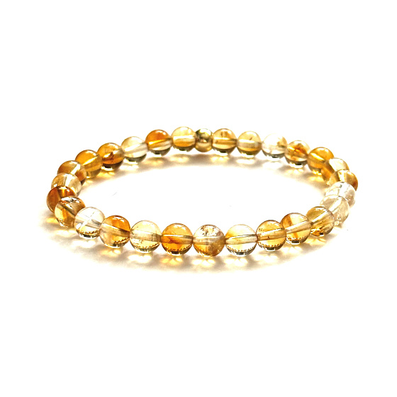 Citrine bracelet elastic natural stone, ball 6 mm / 16 - 17 cm, AA quality, stone of abundance, success
