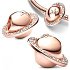 Charm Sterling Silver 925 Planet Saturn Sparkling Star with Ring, Bead for Space Bracelet