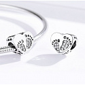 Charm Sterling silver 925 Heart footprint bead on bracelet family