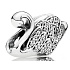 Charm Sterling silver 925 Majestic swan, bead on bracelet animal