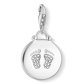 Charm Sterling Silver 925 Baby - Disc baby track, lobster clasp birthstone bracelet charm