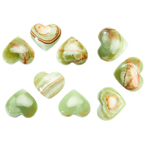 Aragonite Palm Stone Healing Gemstone in Heart Shape Natural Stone 5.5 - 6 cm, Stone of Release