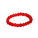 Agate red elastic natural stone, bead 8 mm / 16-17 cm, adds strength