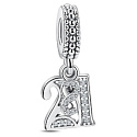 Charm Sterling silver 925 21 years of love, 2in1 anniversary bracelet pendant