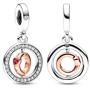 Charm Sterling silver 925 Love that spins - swivel ring, love bracelet pendant