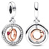 Charm Sterling silver 925 Love that spins - swivel ring, love bracelet pendant