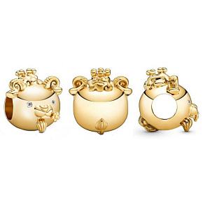 Charm Sterling silver 925 Sheep or Goat is the eighth animal in the 12-year cycle of the Chinese zodiac sign, bead for bracelet