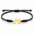 The Power of Colors – Cyclist at Heart – Black Bracelet with a Gold-Colored Bicycle