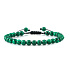 Malachite bracelet, hand knitted, adjustable ball size 6 mm, wishing stone