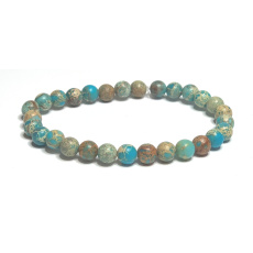 Jasper / Regalite Imperial Sea Sediment turquoise bracelet elastic mixed mineral, ball 6 mm / 16 - 17 cm