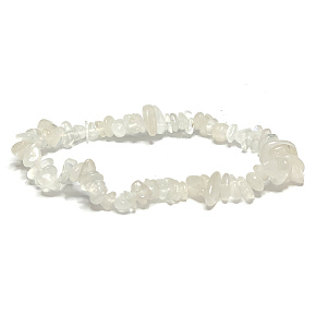Moonstone bracelet elastic chopped natural stone, 19 cm, stone of destiny