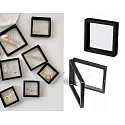 3D universal plastic frame with foil, black 5 x 5 cm