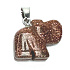 Goldstone gold Elephant pendant, hand cut figurine 1,8 x 2,5 x 8 mm, stone of ambition