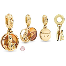 Charm Sterling silver 925 Disney Lion King - Simba and Mufasa sunset 2in1, pendant bracelet