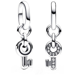 Charm Sterling silver 925 Keyring - Mini medallion, love bracelet pendant