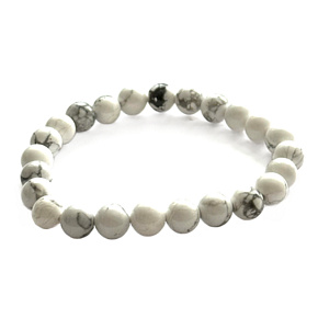 Magnesite / White Howlite Elastic Bracelet Natural Stone, 8 mm Bead / 16 - 17 cm, Cleansing Stone, Calming, Harmony, Memory Magnesite / White Howlite Elastic Bracelet Natural Stone, 8 mm Bead / 16 - 17 cm, Cleansing Stone, Calming, Harmony, Memory